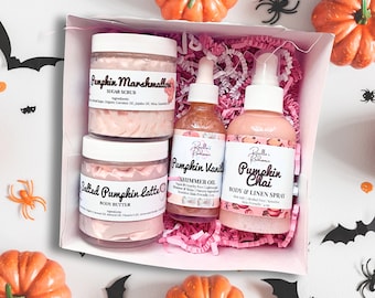 Pumpkin Queen Beauty Bundle | Fall Products | Pumpkin Chai | Spray | Perfume | Sugar Scrub | Body Butter | Gift Box | Shimmer Oils | Autumn