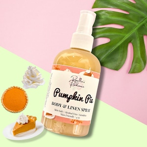 Pumpkin Pie Body & Linen Spray | Fall Scents | Holiday Gifts | Thanksgiving | Perfumes | Pumpkin-Scented | Room Sprays | Refreshments