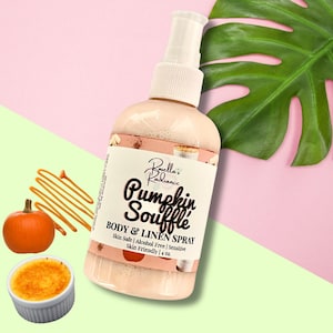 Pompoensoufflé body- en linnenspray | Herfstgeuren | Parfums | Keulen | Cadeaus voor de feestdagen | Zoete geuren | Bakkerijgeuren | Pompoengeur