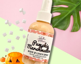 Spray corporal y de lino con sabor a calabaza y malvavisco / Aromas otoñales / Sprays para ambientes / Spray corporal / Fragancias otoñales / Regalos / Regalos navideños / Sin alcohol