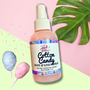 Cotton Candy Body & Linen Spray | Perfume Gourmand | Sprays Corporais | Perfume | Sem Álcool | Fragrâncias de Verão | Perfume Doce