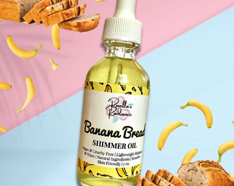 Banana Bread Shimmer Oil | Skincare | Body Oil | Skin Oil | Sensitive Skin Friendly | Body Butters | Lotions | Sugar Scrub
