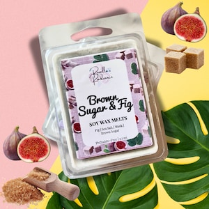 Brown Sugar & Fig Soy Wax Melts | Non-Toxic | Phthalate-Free | Gifts | Housewarming | Stocking Stuffers | Holidays | Flame-Free Candle
