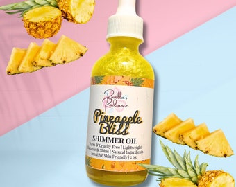 Pineapple Bliss Shimmer Oil | Tropical | Body Oil | Glitter Oil | Fruity Scents | Summer Scents | Fresh Pineapple Scented | Moisturizer