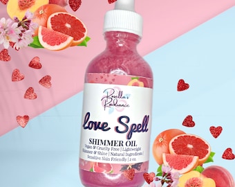 Love Spell Shimmer Oil | Valentine's Day | Valentines | Beauty | Skincare | Sensitive Skin | Body Oil | Floral | Fruity | Moisturizers