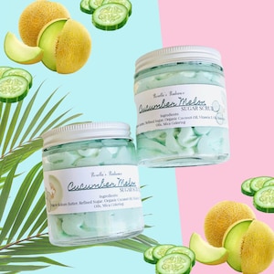 Cucumber Melon Body Scrub | Moisturizer | Sugar Scrub | Hand Made | Whipped | Self Care | Skincare