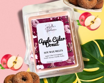 Apple Cider Donut Soy Wax Melts | Non-Toxic | Phthalate-Free | Gifts | Housewarming | Stocking Stuffers | Holidays | Flame-Free Candle