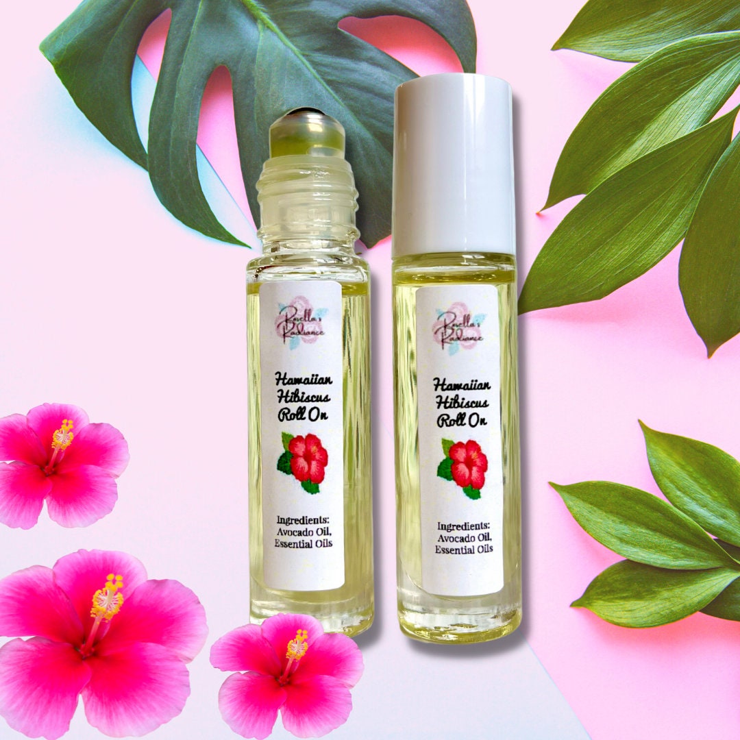 Roll-on à l'hibiscus hawaïen | Parfum | Rouleaux d'huile essentielle | Parfumé à l'hibiscus | Parfum floral | Parfums naturels | Soins du corps