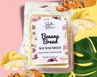 Banana Bread Soy Wax Melts | Non-Toxic | Phthalate-Free | Gifts | Housewarming | Stocking Stuffers | Holidays | Flame-Free Candle
