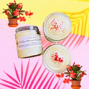 Kaktusblüten Körperbutter | Feuchtigkeitscreme | Zuckerpeeling | Handgemacht | Ausgeschlagen | Selbstfürsorge | Hautpflege