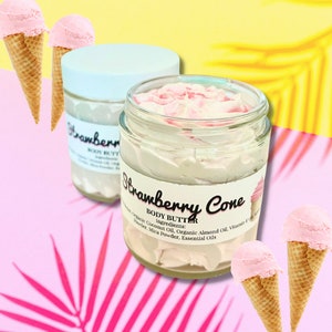Strawberry Cone Body Butter | Whipped Body Butter | Moisturizer | Lotion | Ice Cream Skincare | Sugar Scrubs |