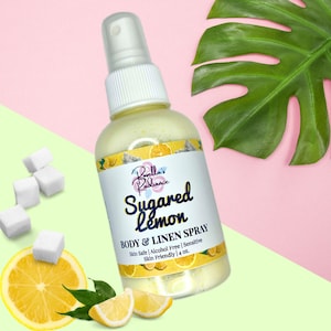Sugared Lemon Body & Linen Spray | Alcohol Free | Sensitive Skin Friendly | Perfume | Cologne | Sweet Scents | Citrus