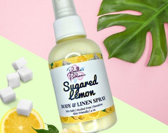 Spray corpo e biancheria al limone zuccherato / Senza alcol / Adatto alle pelli sensibili / Profumo / Colonia / Fragranze dolci / Agrumi