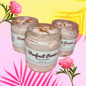 Sternfrucht Pfingstrose Körperbutter | Körperlotion | Gesichtslotion | Feuchtigkeitscreme | Hautpflege | Empfindliche Haut | Vegane Lotion