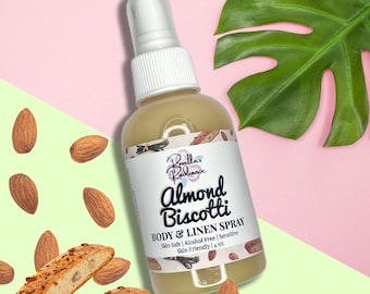 Spray corporal y para ropa de cama con aroma a biscotti de almendras / Aroma gourmand / Sprays corporales / Perfume / Sin alcohol / Colonia / Aromas de panadería / Perfume dulce / Regalos