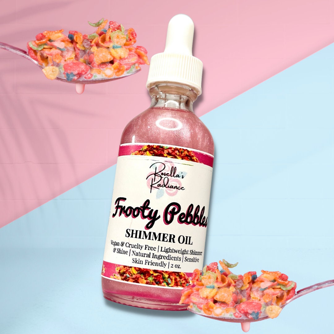 Frooty Pebbles Shimmer Oil Cereal Scent Skincare Body Oil Skin Oil