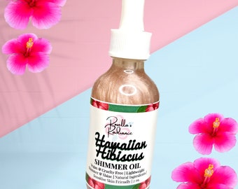 Huile scintillante d'hibiscus d'Hawaï | Huile corporelle | Sérums pour le corps | Sérum | Parfum floral | Soins floraux pour la peau | Beurre Corporel | Gommage au sucre