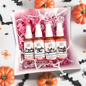 Pumpkin Queen mini body- en linnen spraybundel | 1 oz. Set van 4 | Herfstcadeaus | Halloween | Herfst | Pompoenmonsternemer | Monstersprays | Parfum