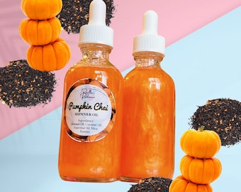 Pumpkin Chai Shimmer Oil | Body Oil | Body Butter | Moisturizer | Fall Scents | Fall Skincare | Pumpkin Skincare