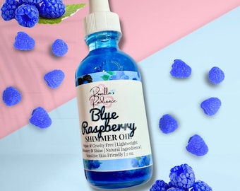 Aceite corporal con brillo de frambuesa azul / Aceite corporal / Aroma a caramelo / Aromas dulces / Hidratante / Aromas veraniegos / Fragancias / Sueros corporales / Mantecas corporales