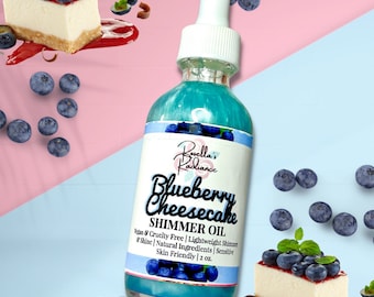 Aceite brillante de tarta de queso con arándanos / Cuidado de la piel / Aceite corporal / Aceite para la piel / Apto para pieles sensibles / Mantecas corporales / Repostería / Lociones / Exfoliante de azúcar