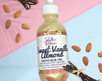 Sweet Vanilla Almond Shimmer Oil | Body Oil | Skincare | Body Butter | Bakery Scents | Lotion | Sugar Scrub | Sensitive Skin Friendly | Skin