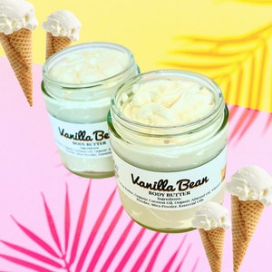 Vanilla Bean Body Butter | Skincare | Whipped Body Butter | Moisturizer | Lotions | Ice Cream | Ice Cream Skincare