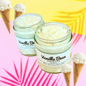 Vanilla Bean Body Butter | Skincare | Whipped Body Butter | Moisturizer | Lotions | Ice Cream | Ice Cream Skincare