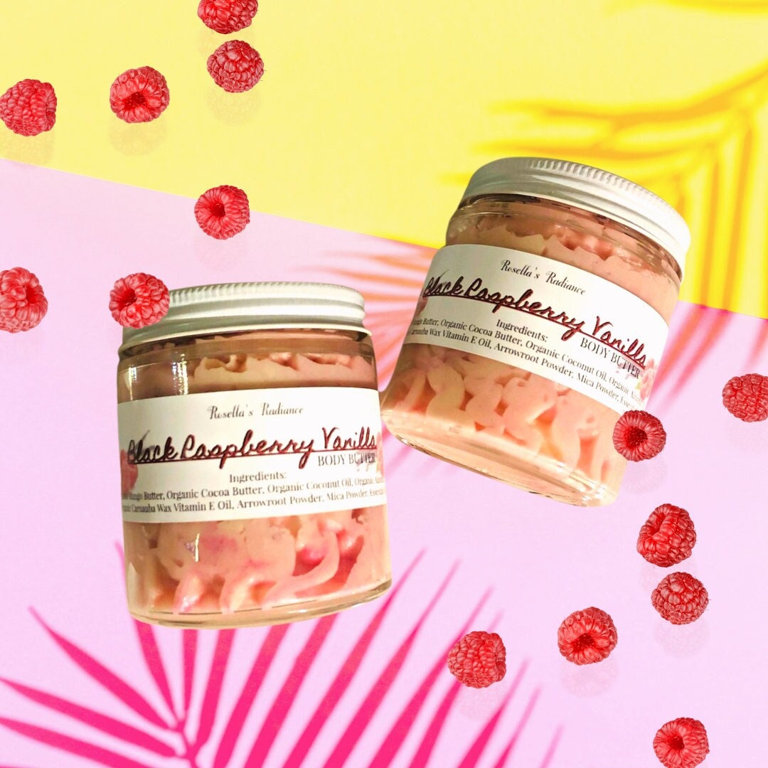 Black Raspberry Vanilla Body Butter Moisturizer Sugar Scrub Hand Made