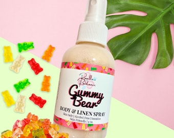 Gummybeer body- en linnenspray | Snoepgeur | Snoepparfum | Kinderparfum | Fruitige geuren | Kamersprays | Alcoholvrij