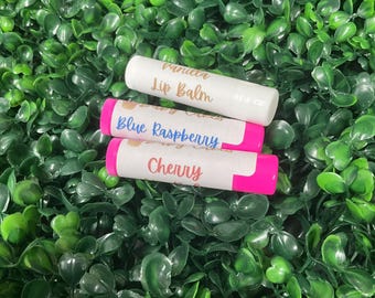 Handmade Natural Lip Balm: Shea Butter, Beeswax, Blue Raspberry, Cherry & Vanilla