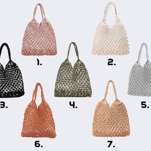 Sustainable shopping bag, macrame bag, boho, knotted net bag, shopping net, tote bag, shopper, macrame image 10
