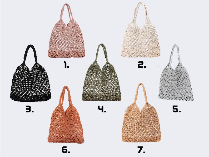 Sustainable shopping bag, macrame bag, boho, knotted net bag, shopping net, tote bag, shopper, macrame image 10