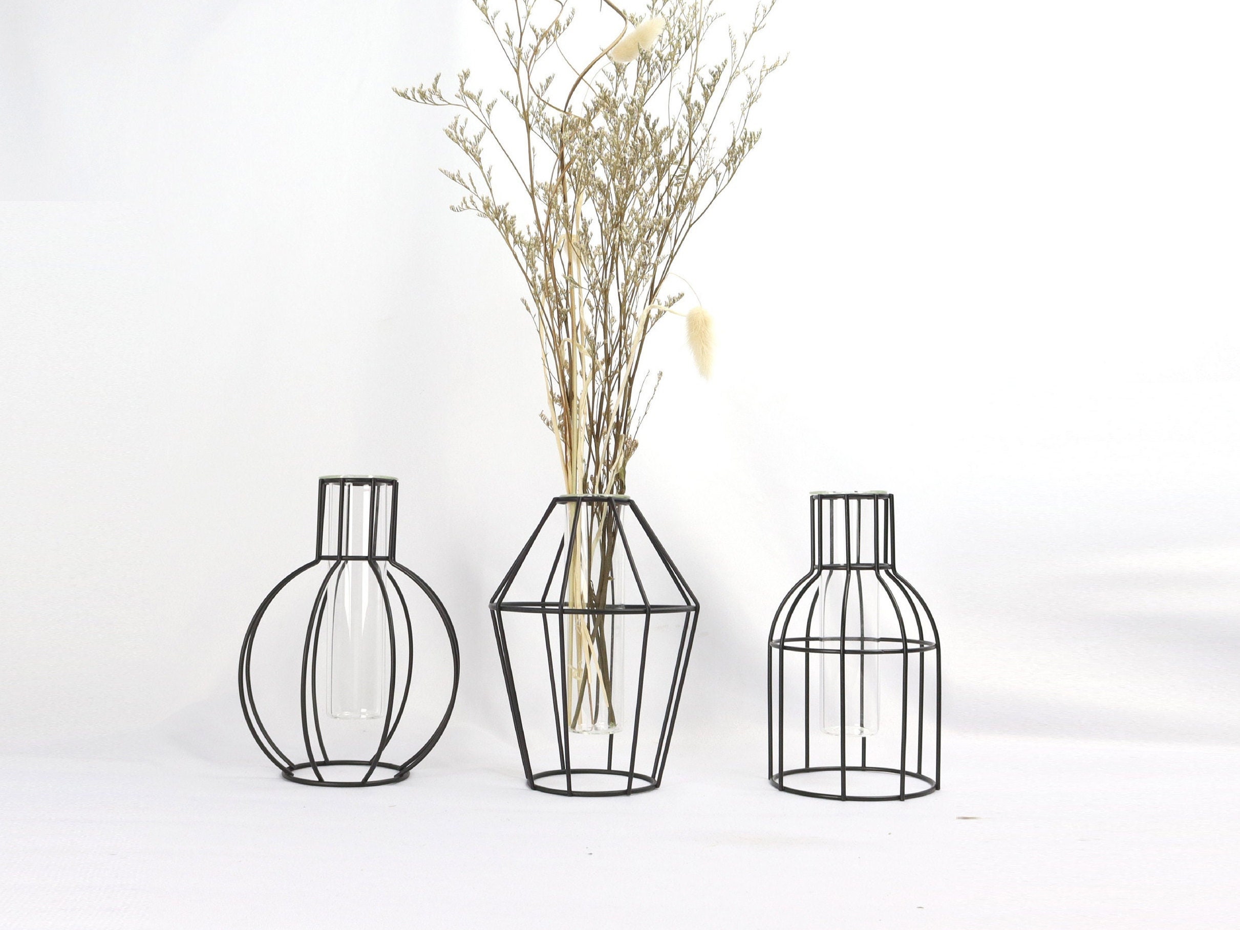 YMYNY Vaso per fiori con struttura in metallo, struttura in metallo oro