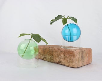 Kugelvase aus Buntglas, Glasvase zur Anzucht, Nordic Design, Bubble Vase, Hydroponik