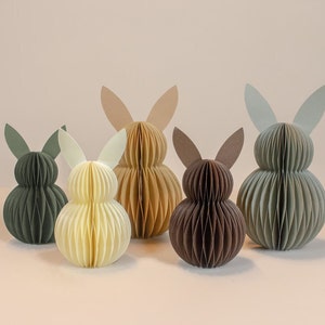 Osterhase aus Papier, nachhaltige Osterdeko, Tischdeko für Ostern, Osterhasen, minimalistische Osterdekoration zdjęcie 1