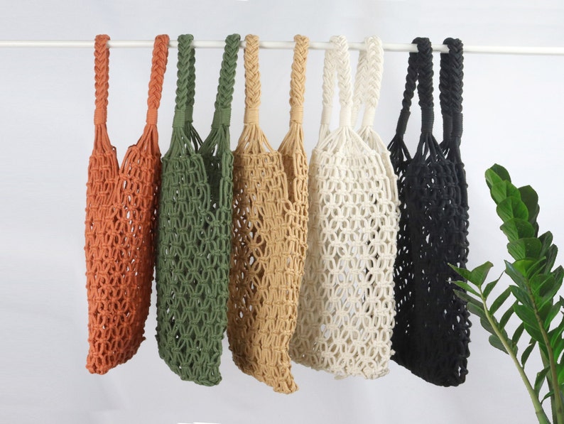 Sustainable shopping bag, macrame bag, boho, knotted net bag, shopping net, tote bag, shopper, macrame
