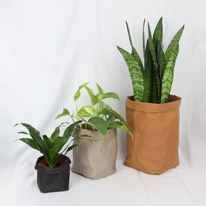 Plant pot made of kraft paper, vegan leather, flower pot made of washable paper, plastic-free planter, sustainable storage basket image 2