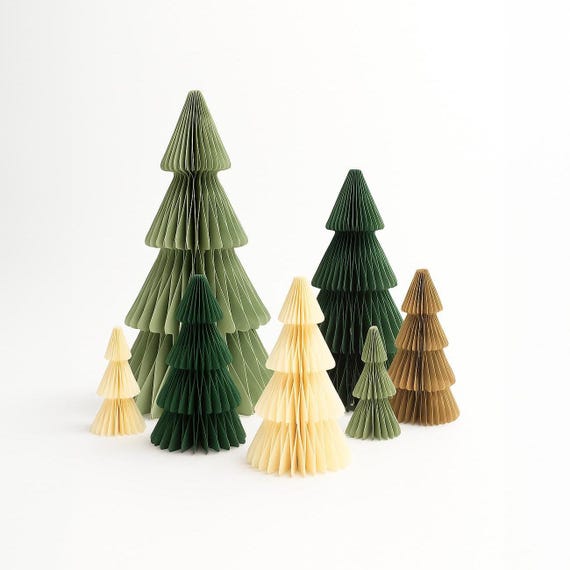 Décoration Sapin De Noël En Papier Pliable 3D - Design Vintage Réutilisable Pour Table, Bureau, Maison
