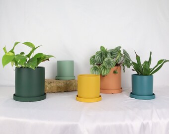 Vaso per piante in ceramica minimalista per interni, design scandinavo, vaso per fiori, giungla urbana, tinta unita