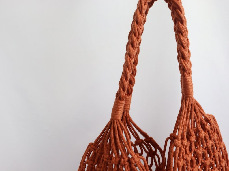 Sustainable shopping bag, macrame bag, boho, knotted net bag, shopping net, tote bag, shopper, macrame image 3