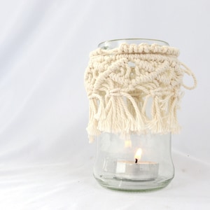 Macrame lantern, table decoration, balcony decoration, macrame for glasses, tea light, boho style