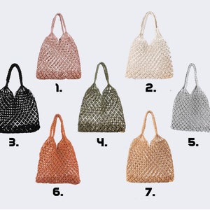 Sustainable shopping bag, macrame bag, boho, knotted mesh bag, shopping net, tote bag, shopper, macrame image 9