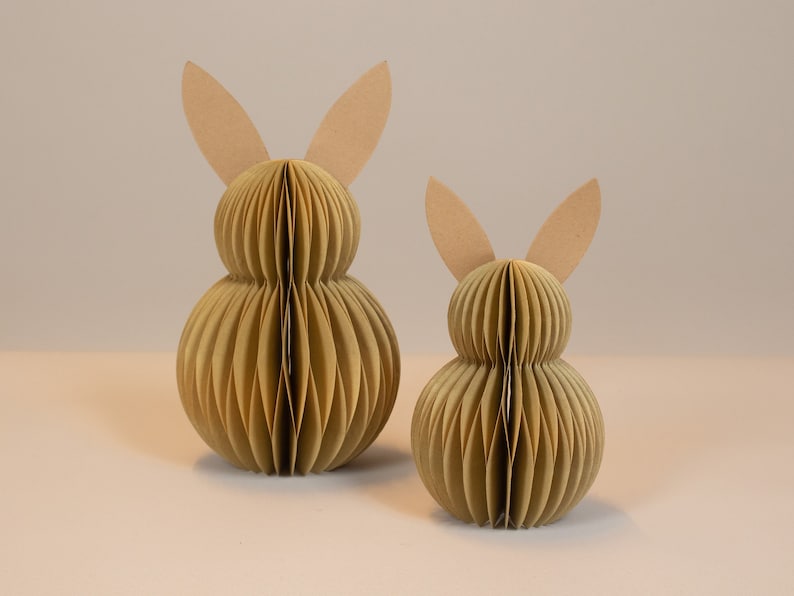 Osterhase aus Papier, nachhaltige Osterdeko, Tischdeko für Ostern, Osterhasen, minimalistische Osterdekoration zdjęcie 2