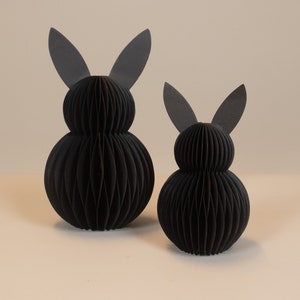 Easter bunny made of paper, sustainable Easter decorations, table decorations for Easter, Easter bunnies, minimalist Easter decorations Black