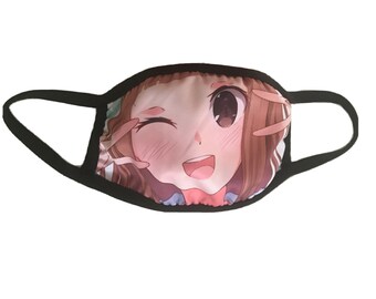 Reusable Cotton Polyester Face Mask Cute Kawaii Moe Anime Girl Design