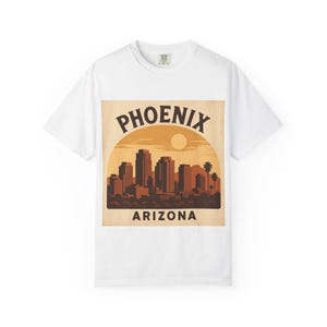 Vintage Phoenix Arizona T-Shirt, Unisex Garment-Dyed Tee, Summer Apparel, Travel Souvenir, Urban Style, Gift Idea