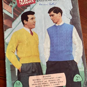 1950s Patons Mens Knitting Book