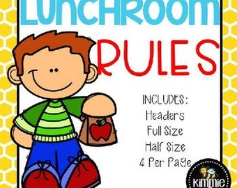 School Lunchroom/Cafeteria Rules Posters