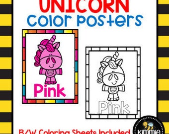 Unicorn Color Posters/Printable Coloring Sheets
